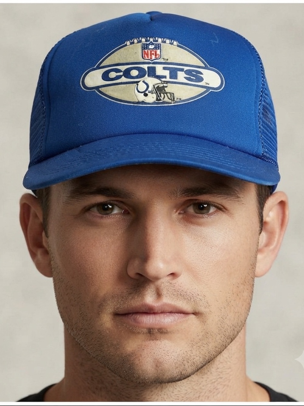 Indianapolis Colts NFL Blue Mesh Trucker Hat 1984 Vintage Rare
